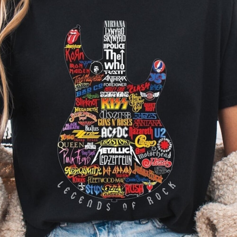 Legends of Rock T-Shirt Guitar Graphic Tee for Music Lovers T Shirt 165 - Picture 2 of 5